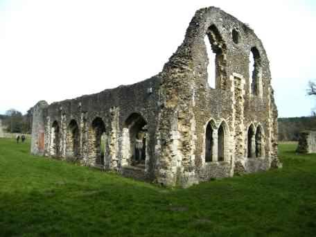 Waverley Abbey, the remains of the Monks dormitory, click for a larger image